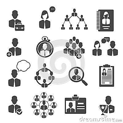 People management and business structure icons Vector Illustration