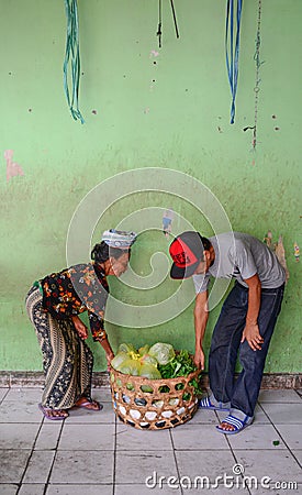 People at market in Bali, Indonesia Editorial Stock Photo