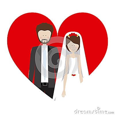 people married couple icon Cartoon Illustration