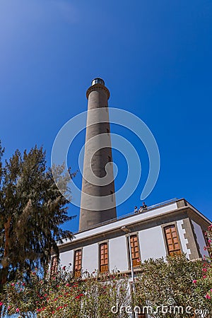 People at the Maspalomas Lighthouse Editorial Stock Photo