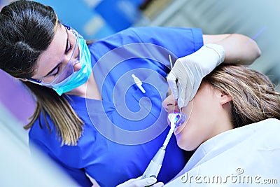 People, medicine, stomatology and health care concept Stock Photo