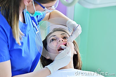 People, medicine, stomatology and health care concept Stock Photo