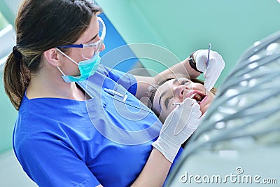 People, medicine, stomatology and health care concept Stock Photo