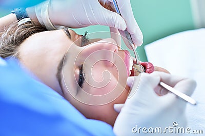 People, medicine, stomatology and health care concept Stock Photo