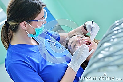 People, medicine, stomatology and health care concept Stock Photo