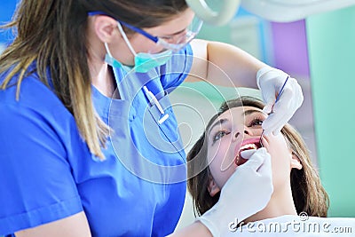 People, medicine, stomatology and health care concept Stock Photo