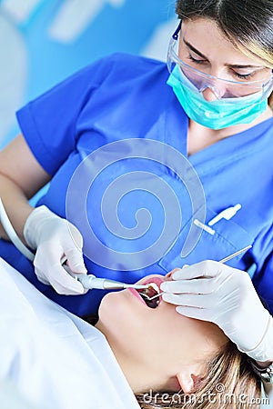 People, medicine, stomatology and health care concept Stock Photo