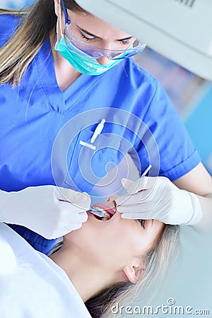 People, medicine, stomatology and health care concept Stock Photo