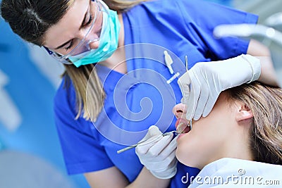 People, medicine, stomatology and health care concept Stock Photo