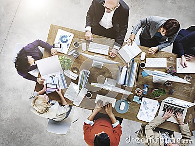 People Meeting Corporate Working Technology Startup Concept Stock Photo