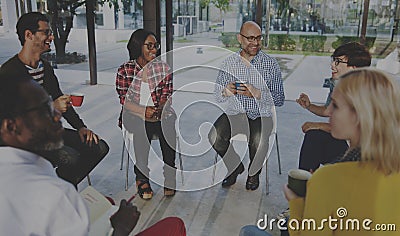 People Meeting Discussion Brainstorming Talking Communication Co Stock Photo