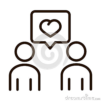 People message love community and partnership line icon Vector Illustration