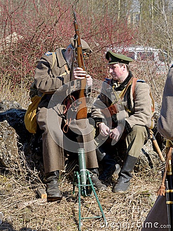 People in military clothes. Editorial Stock Photo