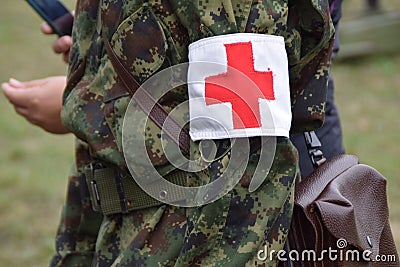 People from the military of the Red Cross Editorial Stock Photo