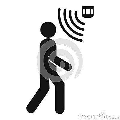 People motion sensor icon, simple style Vector Illustration