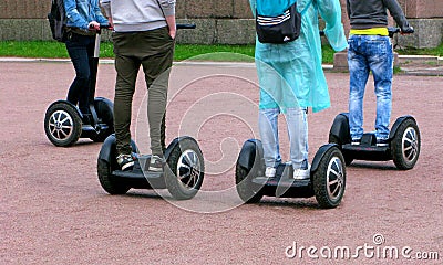 People move on segway Editorial Stock Photo