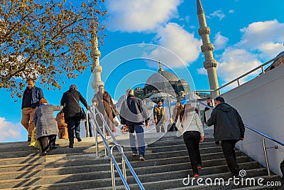 People Move Stairs of Underpass at Eminonu in Istanbul Turkey Editorial Stock Photo