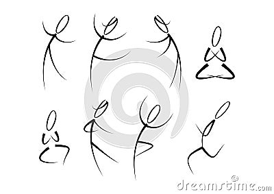 People in movement (fitness, sports, yoga, ...) Vector Illustration