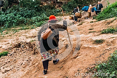 People Moving Commodities to The Land by Boat in The River at Luang Prabang, Laos Editorial Stock Photo