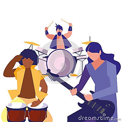 people musicians concert event design Cartoon Illustration
