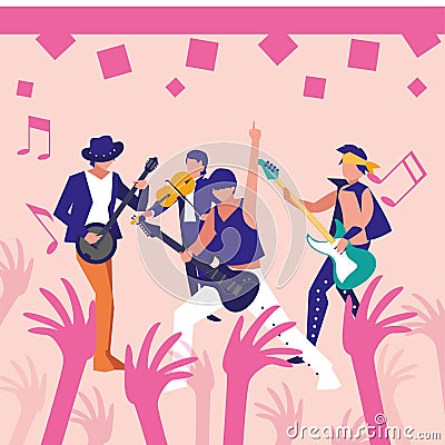 people musicians concert event design Cartoon Illustration