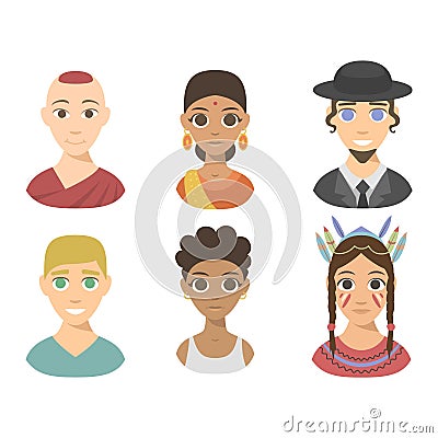 People nationality race vector illustration. Vector Illustration