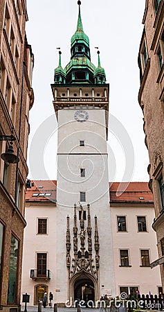 People near old Town Hall tower in Brno town Editorial Stock Photo