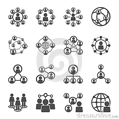 People Network icon set Vector Illustration