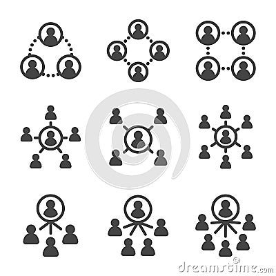 Connecting people icon set Vector Illustration