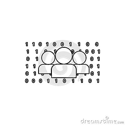 people and numbers matrix icon. Element of Crime for mobile concept and web apps icon. Thin line icon for website design and Stock Photo