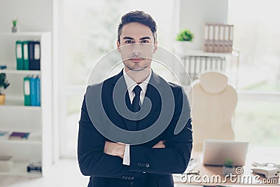 People occupation career profession concept. Portrait of focused Stock Photo