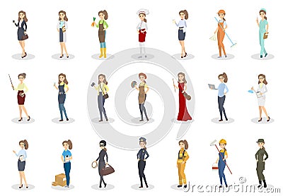 People occupation set. Vector Illustration