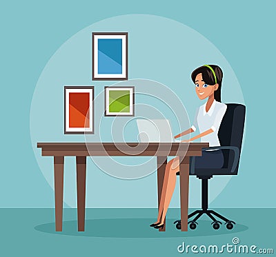 People at office Vector Illustration