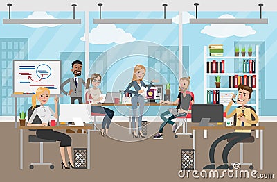 People at office. Vector Illustration