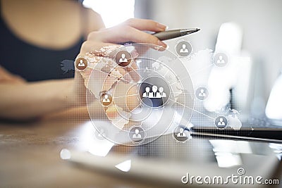 People organisation structure. HR. Human resources and recruitment. Communication, internet technology. Business concept Stock Photo