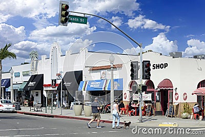 People outside Clayton's Cafe in Coronado City CA Editorial Stock Photo