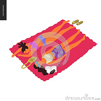 People park festival picnic Vector Illustration