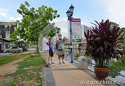 People at the park in Melacca, Malaysia Editorial Stock Photo