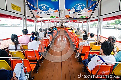 People in the passenger boat. Editorial Stock Photo