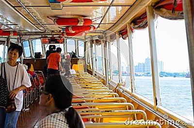 People in the passenger boat. Editorial Stock Photo