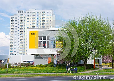 People passing ING bank Editorial Stock Photo