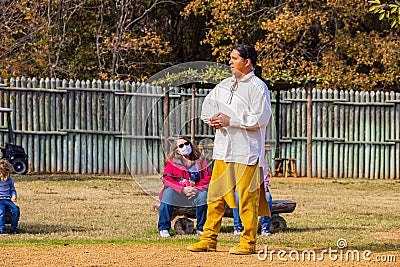 People performance traditional dance in Chickasaw Cultural Center Editorial Stock Photo