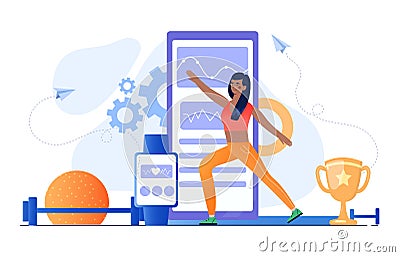 People performing sports activities concept Vector Illustration
