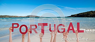 People Hands Building Word Portugal, Ocean And Sea Stock Photo