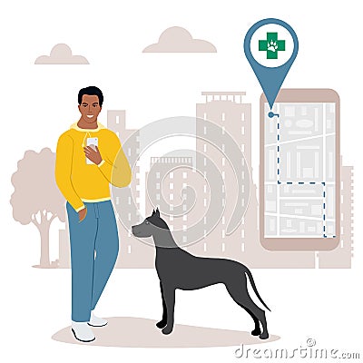 People Pet Dog Veterinary clinic Medical support Vector Illustration