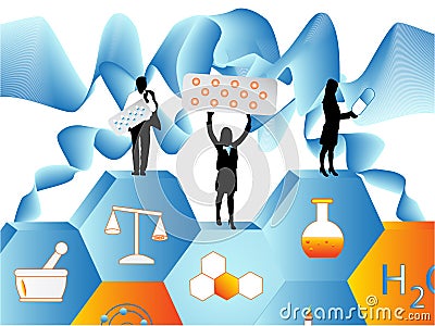 People and pharmacy Vector Illustration