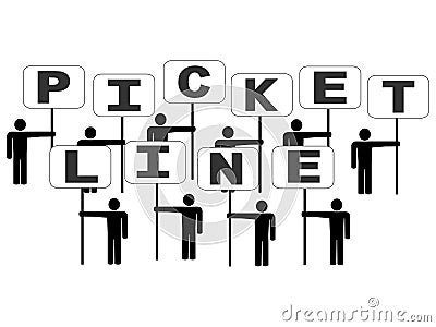 People on picket line Vector Illustration