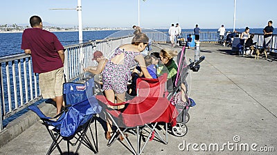 People at The Pier Editorial Stock Photo