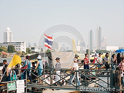 People at pier of Wat Arun, Bangkok Editorial Stock Photo
