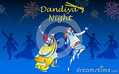 People playing Dandiya Vector Illustration